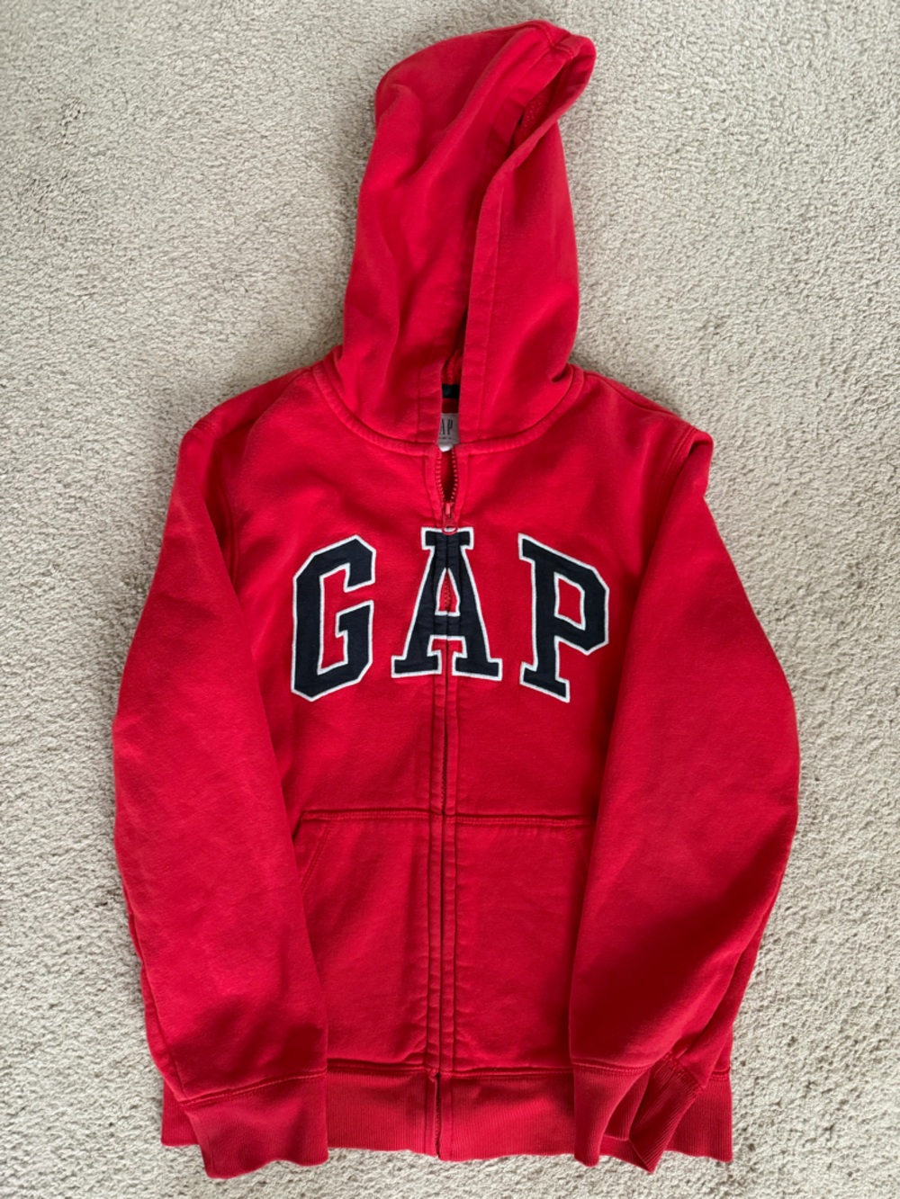 GAP Bright Red Full-Zip Hooded Sweatshirt